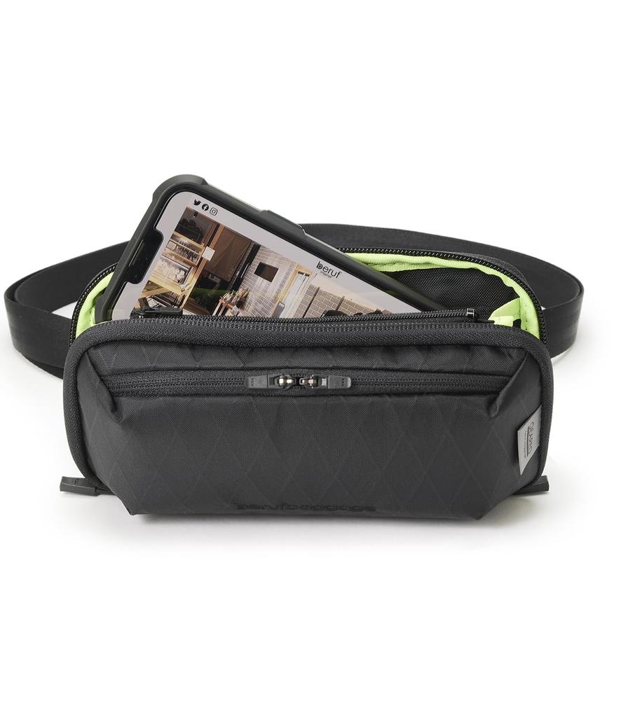 Axelväska URBAN EXPLORER MINI Tillverkad i Japan Förvaring Plånbok SVART [Beluf] Smartphone/Pass