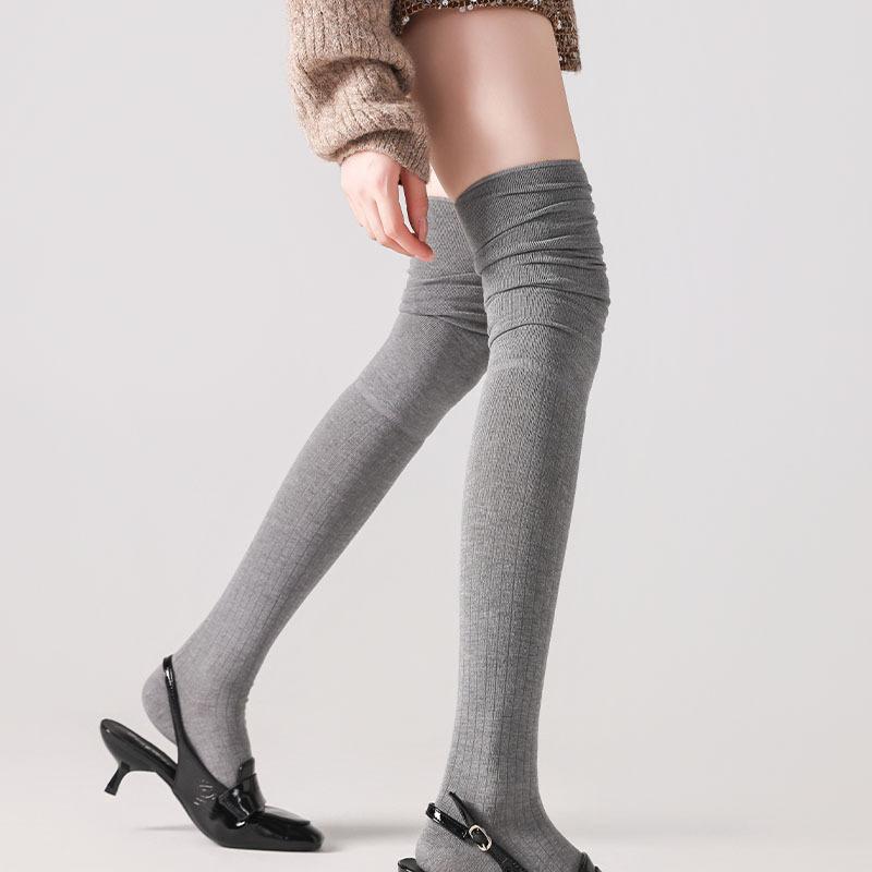 Knee Socks Children'S Autumn And Winter Thickened Warm Wool Stockings Micro-Pressure Thin Non-Slip Knee Pads With Boots And High Socks