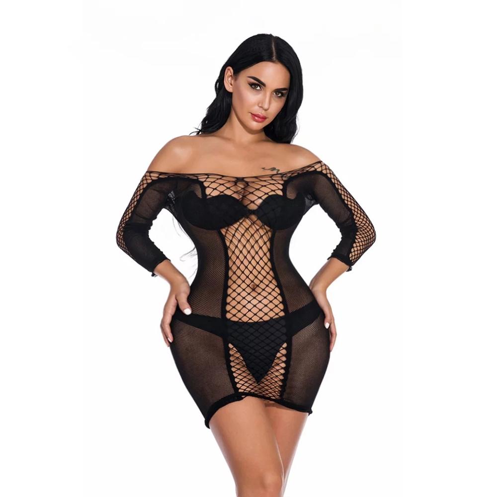 White Sex Dress Erotic Costumes Sexy Mesh Babydoll Hollow Out Body Bodysuits Sexi Lenceria Mujer Sleepwear Hot Erotic Lingerie