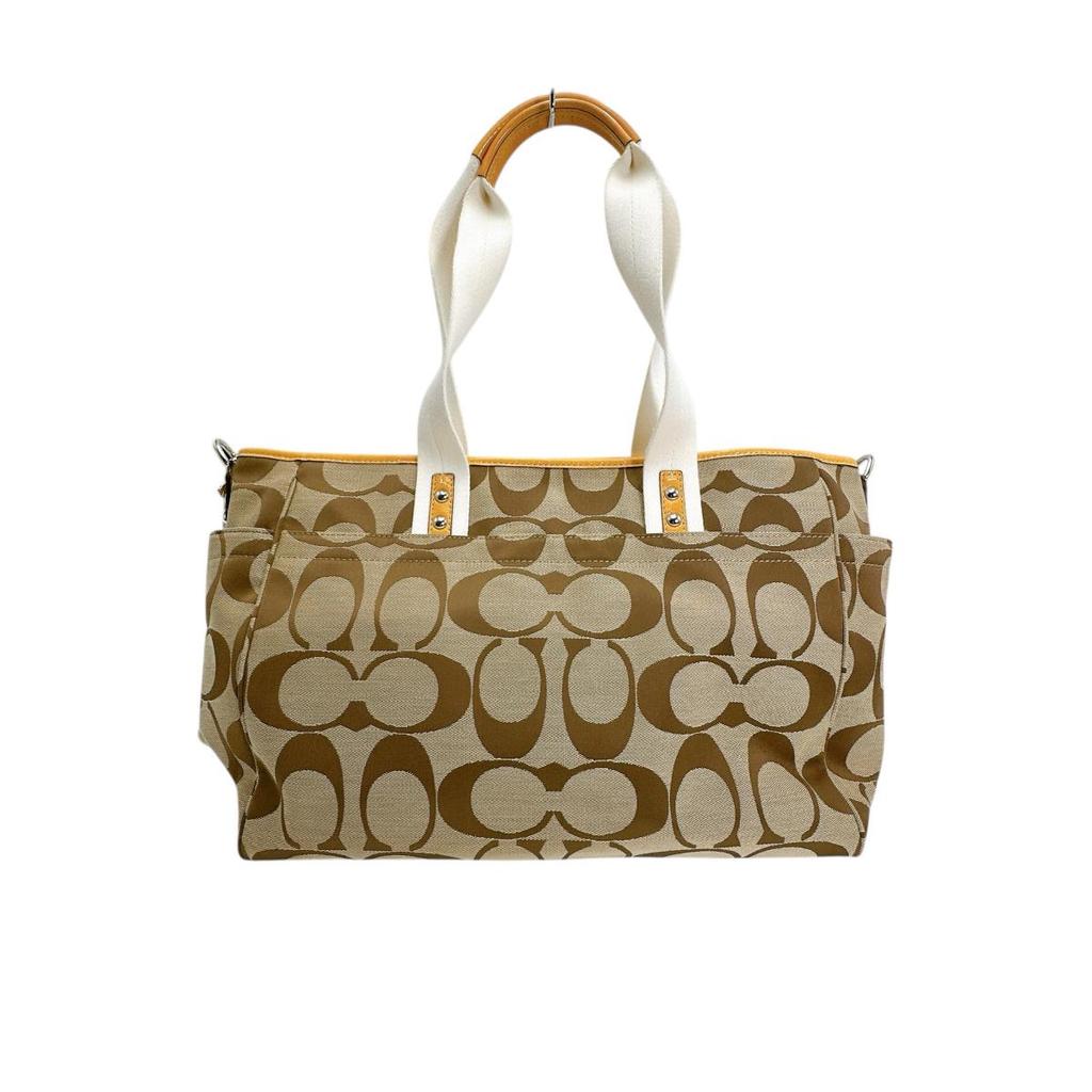 COACH Large capacity 2 way bag Shoulder Bag canvas beige Women F14871 Used