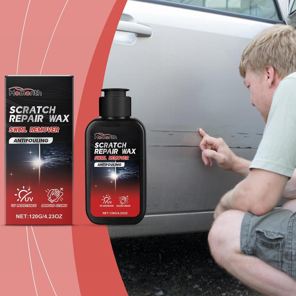 Homonth Car Scratch Repair Wax 120g Car Wax Polish  Long Lasting Protection Easy To Apply Removes Scratches Oxidation Vehicle Paint