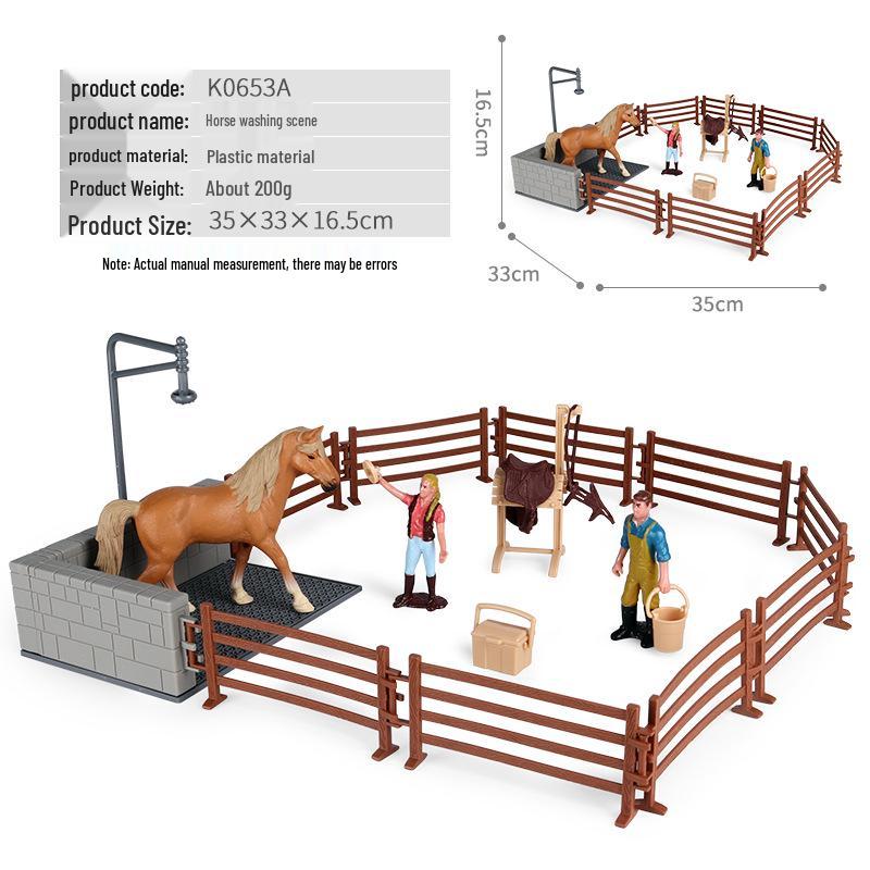 Animal Model Ranch Set: Chicken, Dog, Cow, Sheep, Horse Miniature Toy Scene