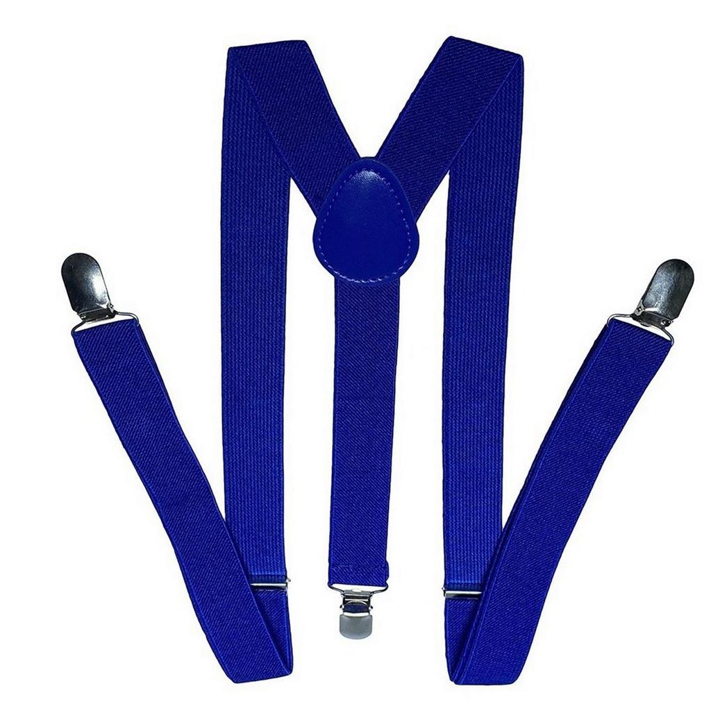 Unisex Y Back Suspenders 3 Clips Adjustable Elastic Braces