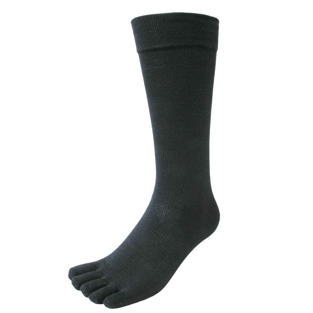 Gutsman Thinnest Force Organic Size Pure Black Five-Toe Socks, Self-Defense Cotton, Deodorizing, M, 25-27cm,