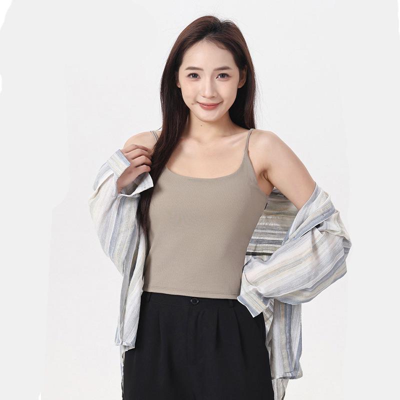Lyocell Cotton Sports Yoga Camisole: Breathable, Chest-Padded, Small Backless Summer Tank