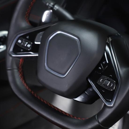 Dry Carbon Car Steering Wheel Pulley Switch Button Patch For Corvette C8 -24