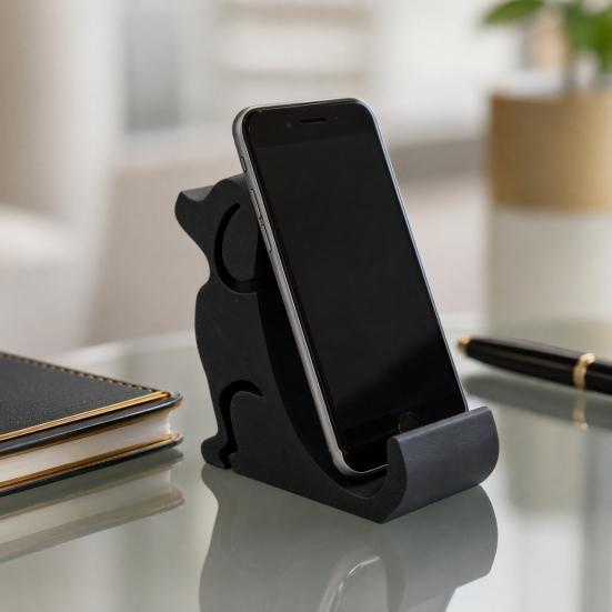 Bay Window Display Stand 3D Printed Mobile Phone Holder, Cute Dog Shape Desktop Holder with Stable Base, Artistic Decoration for Home Office Niche Art