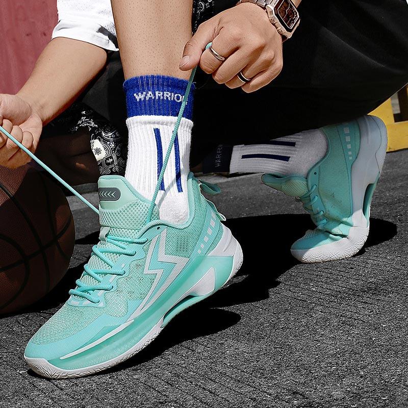 Autumn new high elastic lightweight middle school basketball shoes men's street trend multi-color sports shoes comfortable breathable sneakers
