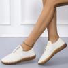 Women's Vulcanized Shoes Fashion Round Toe Solid Color Women's Vulcanized Shoes Spring and Autumn Casual Flat Leather Mom Shoes