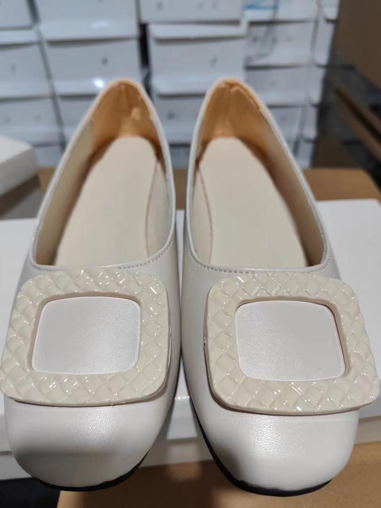 Fashion Soft Pu Leather 2025 Women's Low Heel Shoes Shallow Mouth All-match Comfortable Pumps Thick Heels Ladies Work Small Leather Shoe