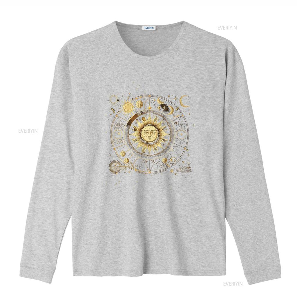 Boho Moon Phases Celestial Sun Stars T Shirt Bohemian Phase Mystical Vintage Washed Designer Clothes Unisex Versatile Stylish