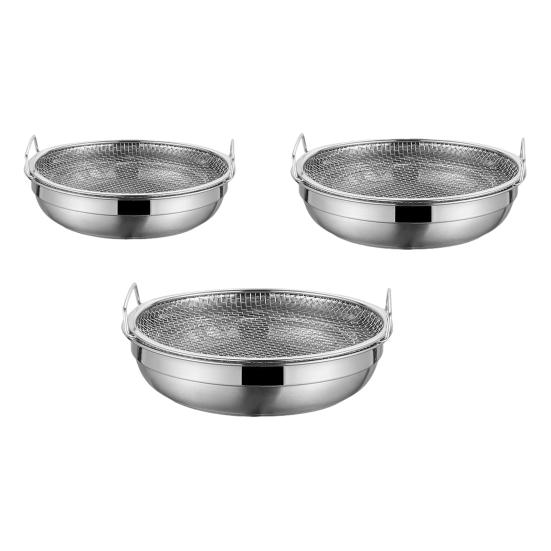 Stainless Steel Filter Basket Reusable Round Mesh Tray Frying Grilling Kitchen Strainer Fruit Vegetable Water Filter Basket