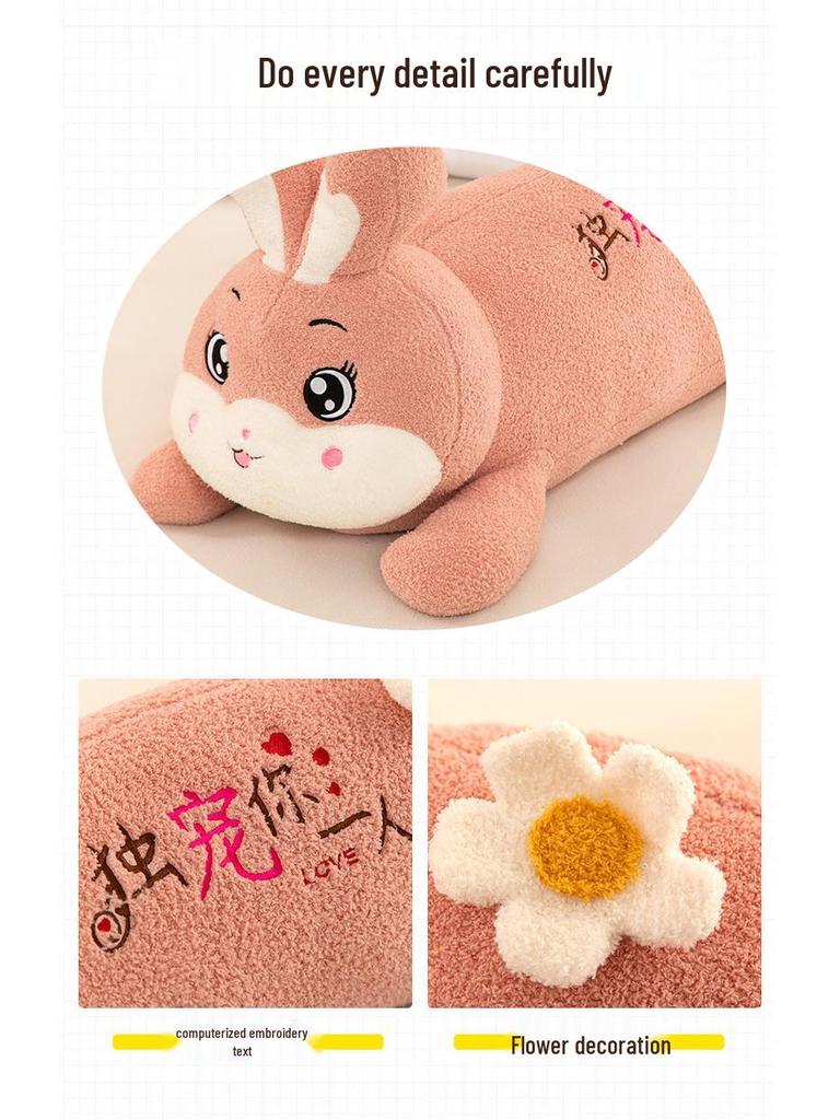 Short-Haired Daisy Rabbit Plush Pillow Doll for Sleeping