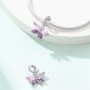 Springtime Gem Butterfly Dragonfly Flowers copper Charm Bead Charms Pendant Compatible With Pandach Authentic Bracelets Do It Yourself Little Fresh Je