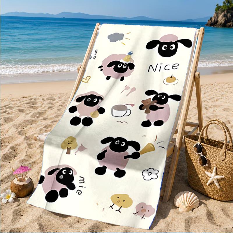 Sheep Friends Adventure Beach Towel, Super Soft Microfiber, Perfect Gift for Her/Him, Birthday, for Pool, Beach, Travel, Decor Beach Party