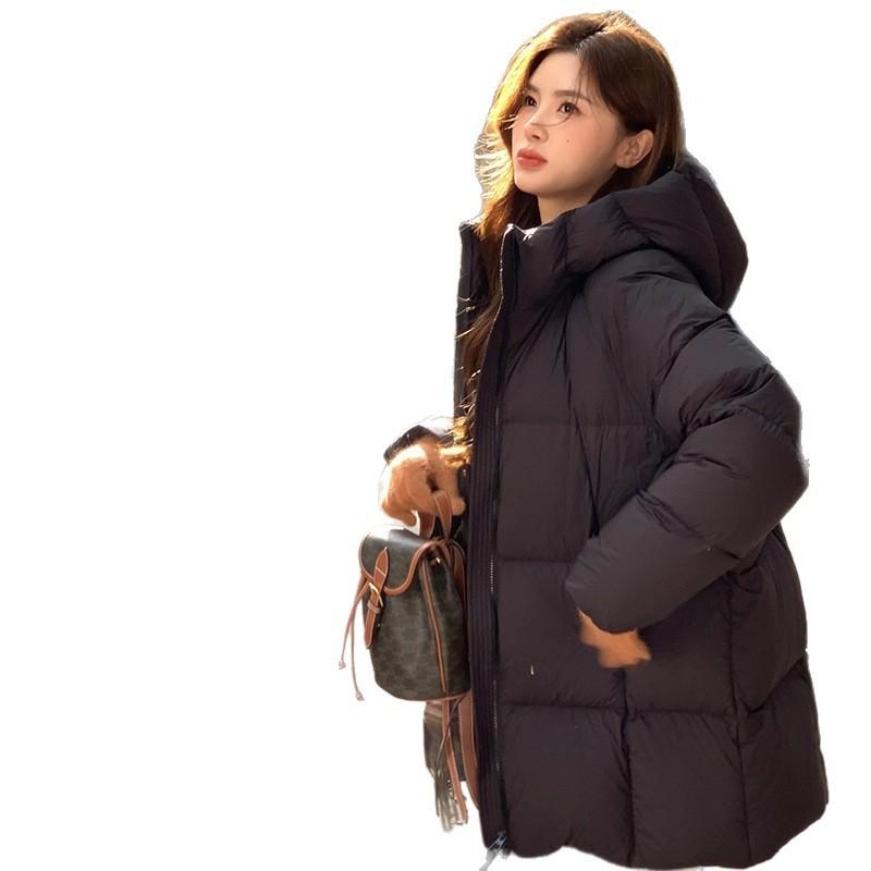 Down Cotton-padded Clothes for Women's Medium and Long Models, New Thickened Hooded Cotton-padded Jackets, Bread Clothes, Cotton-padded Jackets.