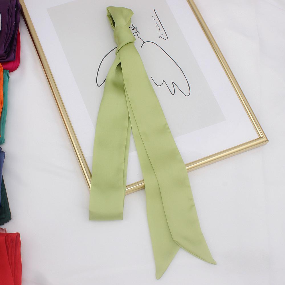 Long Skinny Hair Scarf For Women Silk Satin Headband Cute Neckerchief Solid Colors  Fashion Bag Scarves For Ladies 2024