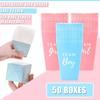 Hotop 50 Pack Gender Reveal Popcorn Paper Boxes Pink and Blue Candy Mini Favor Treat Cups for Girl Boy Baby Shower Gender Reveal Party Decorations