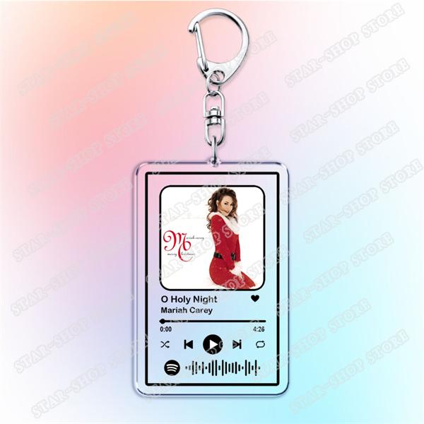All I Want for Christmas Is You Music Keychains for Women Accessories Bag Santa Claus Code Keying Jewelry Fans Festival Gifts
