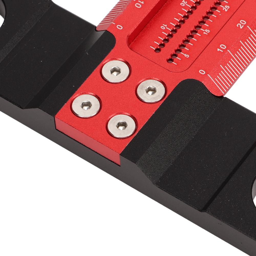 Red Black T Square Clear Scale Precision Measuring Tool Convenient Layout Scriber Tool Woodworking