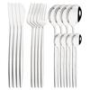 16Pcs Blue Silver Dinnerware Stainless Steel Cutlery Set Knife Fork Tea Spoon Dinner Flatware Set Kitchen Silverware Tableware