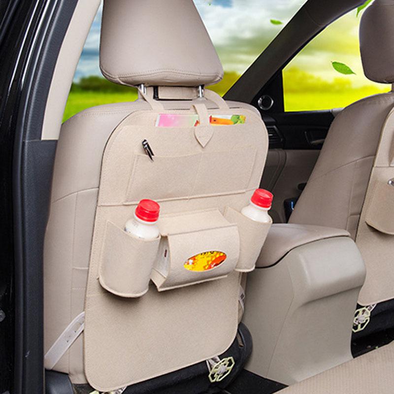 Felt Car Back Seat Organizer with 7 Pockets, Car Back Seat Kick Protector, Multi-Function Car Storage Bag, Home Felt Storage Bag
