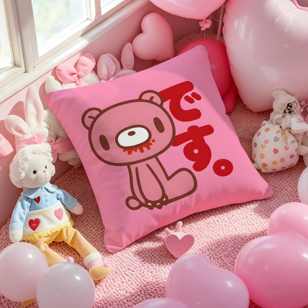 Cartoon G-gloomy Bear Cushion Cover Pattern Printed Pillowcase for Living Room Sofa Cushion Cover & Bedroom Decor