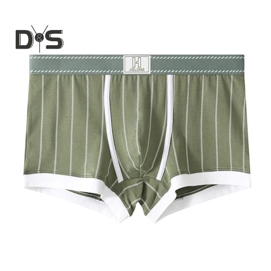 

Нижнее белье боксеры 3D пошив U-образные выпуклые мешки дышащие эластичные облегающие трусы-боксеры с полосатым принтом удобные дышащие шорты трусики M зелёный