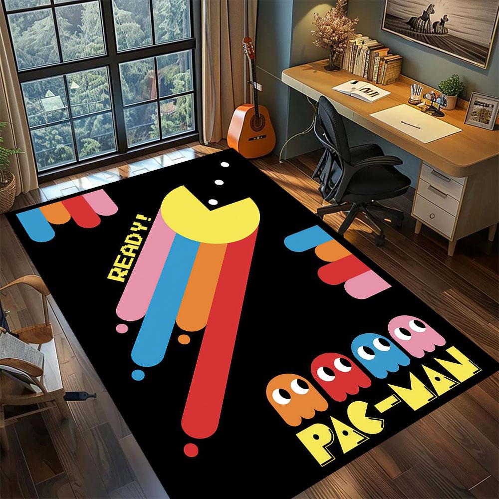 

Ковер PacMan для гостиной, спальни, домашнего декора, крутой коврик с персонажем из фильма, игровой коврик для пола 60x90cm