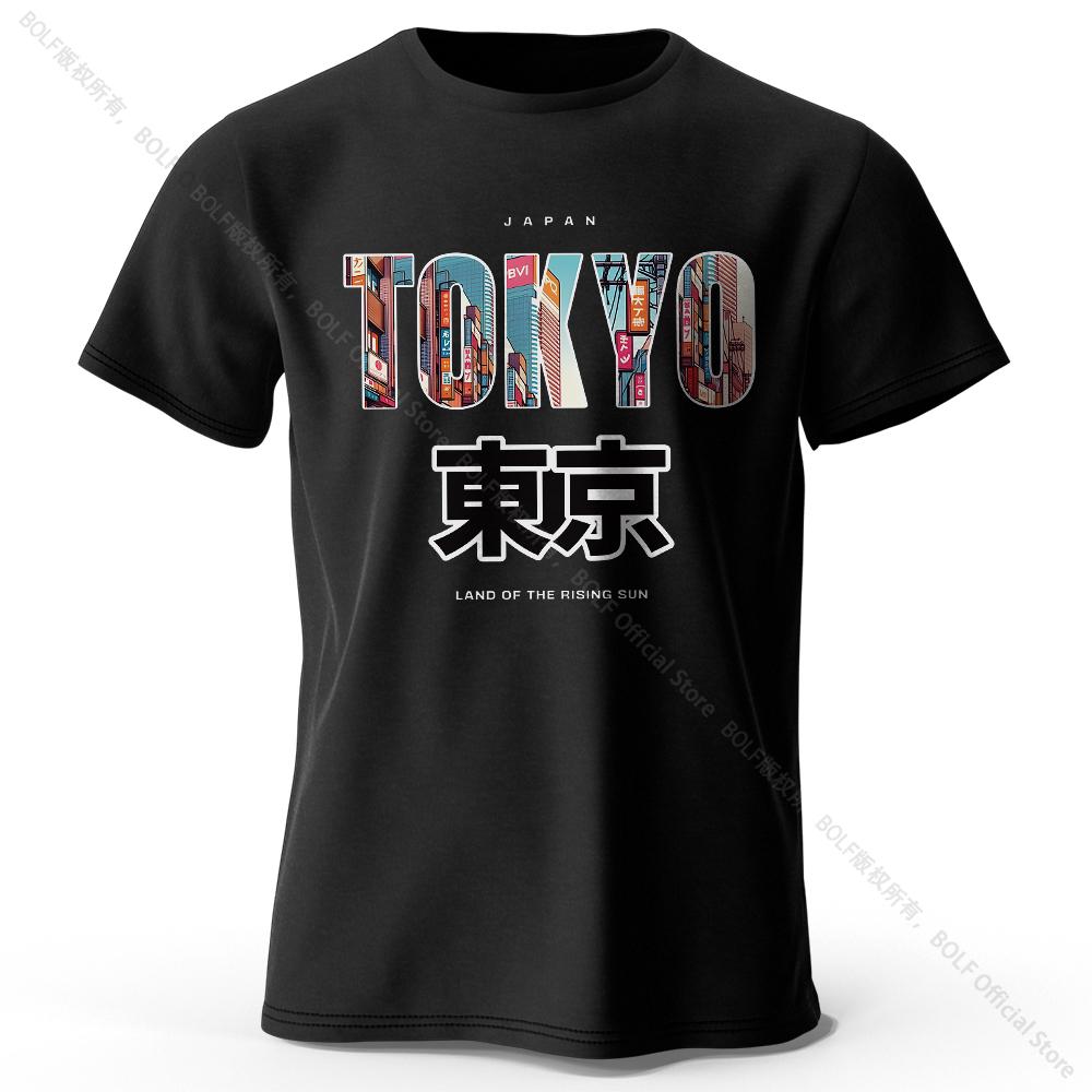 Summer Round Neck 3D Tokyo Printed Top Fashionable Casual Short Sleeved Children's Boy T-shirts