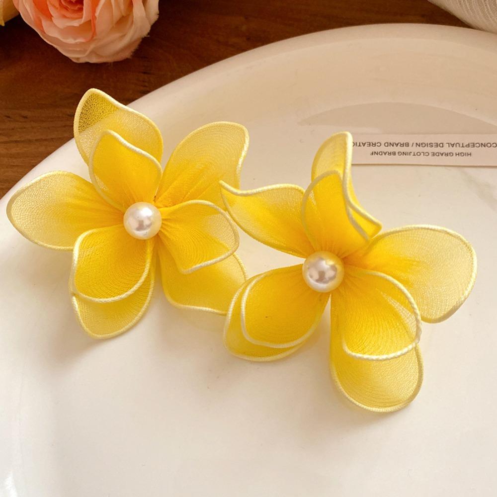 Big Floral Iron Mesh Flower Earrings Iron Wire Ladies Stud Earrings  Daily Wear