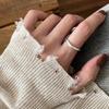 S925 Sterling Silver Pink Zircon Open Ring for Women – High-End, Light Luxury, Stackable Versatile Design for Index Finger.