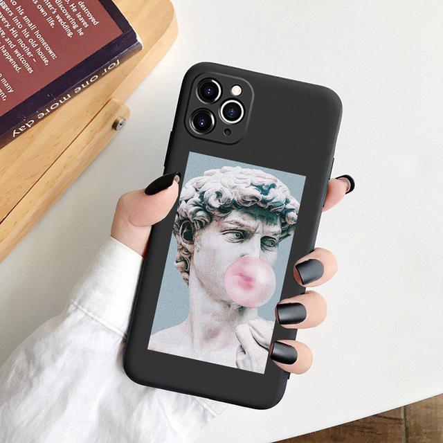 Fashion Art Abstract David Lines Face Phone Case For Iphone 13 12 11 Pro Max Xr X Xs 8 7 Plus Se2020 Soft Silicone Cover Shell