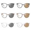 2PCS Photochromic Anti Radiation Glasses Metal Frame Computer Glasses Anti Blue Light Eyeglasses for Woman/Man