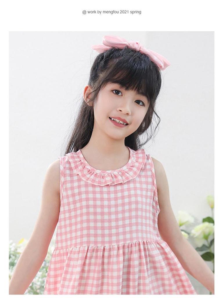 Mädchen Puffiges Mesh Sommer Prinzessinnenkleid Trägerstil