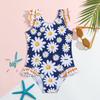 Girls' One-Piece Swimsuit: Toddler Quick-Dry Style with Lotus Leaf Edge, Perfect for Hot Spring Vacations