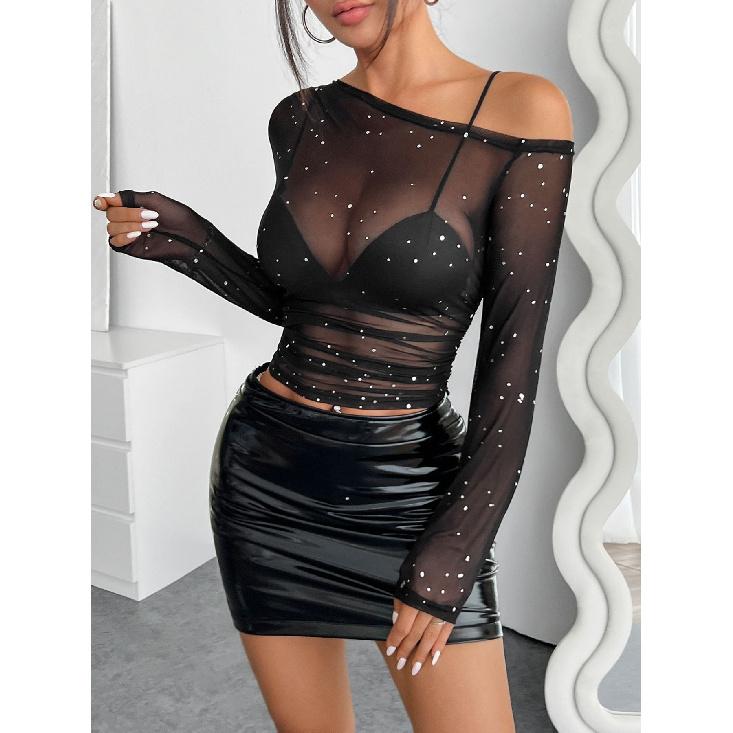 Spring And Autumn New Women'S Versatile Long Sleeve Daily Business Commuter Elegant Comfort Sexy Bottom Shirt Top