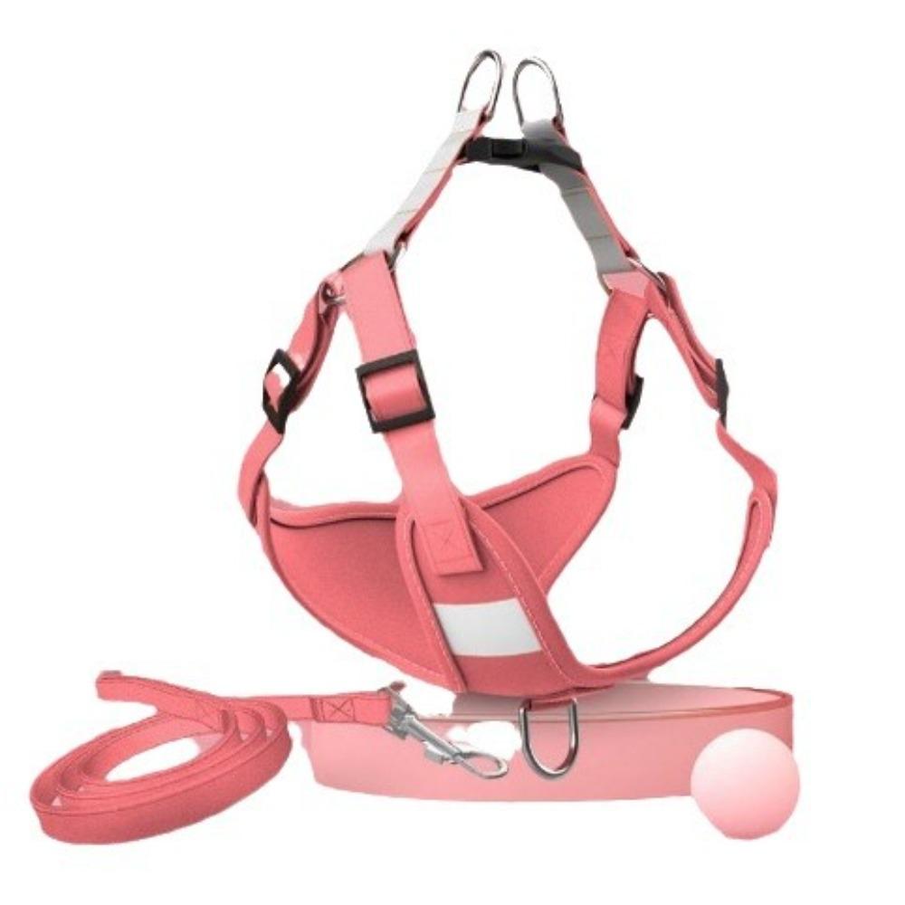 

Жилет-шлейка для питомца, тип поводка, универсальная нагрудная шлейка для щенка, поводок для выгула собаки, светоотражающий телескопический поводок L [Recommended bust size 64-77CM]