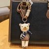 Handmade Cartoon Bear Brooch Cute Plush Fabric Bag Charm Pendant for Women Premium Quality Soft Fashion Accessories Bag Charm