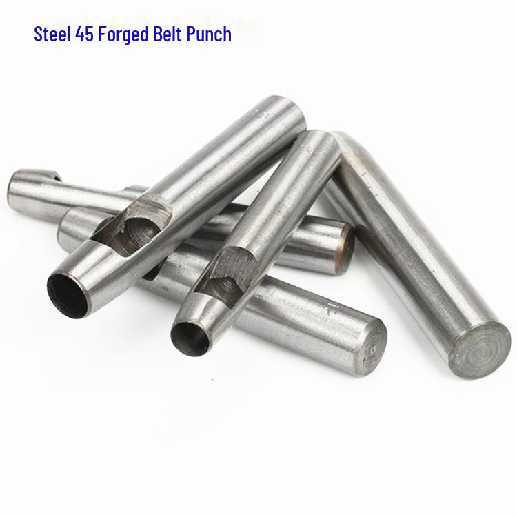 Forged Round Belt Hole Punch Tool for DIY Leatherwork - White