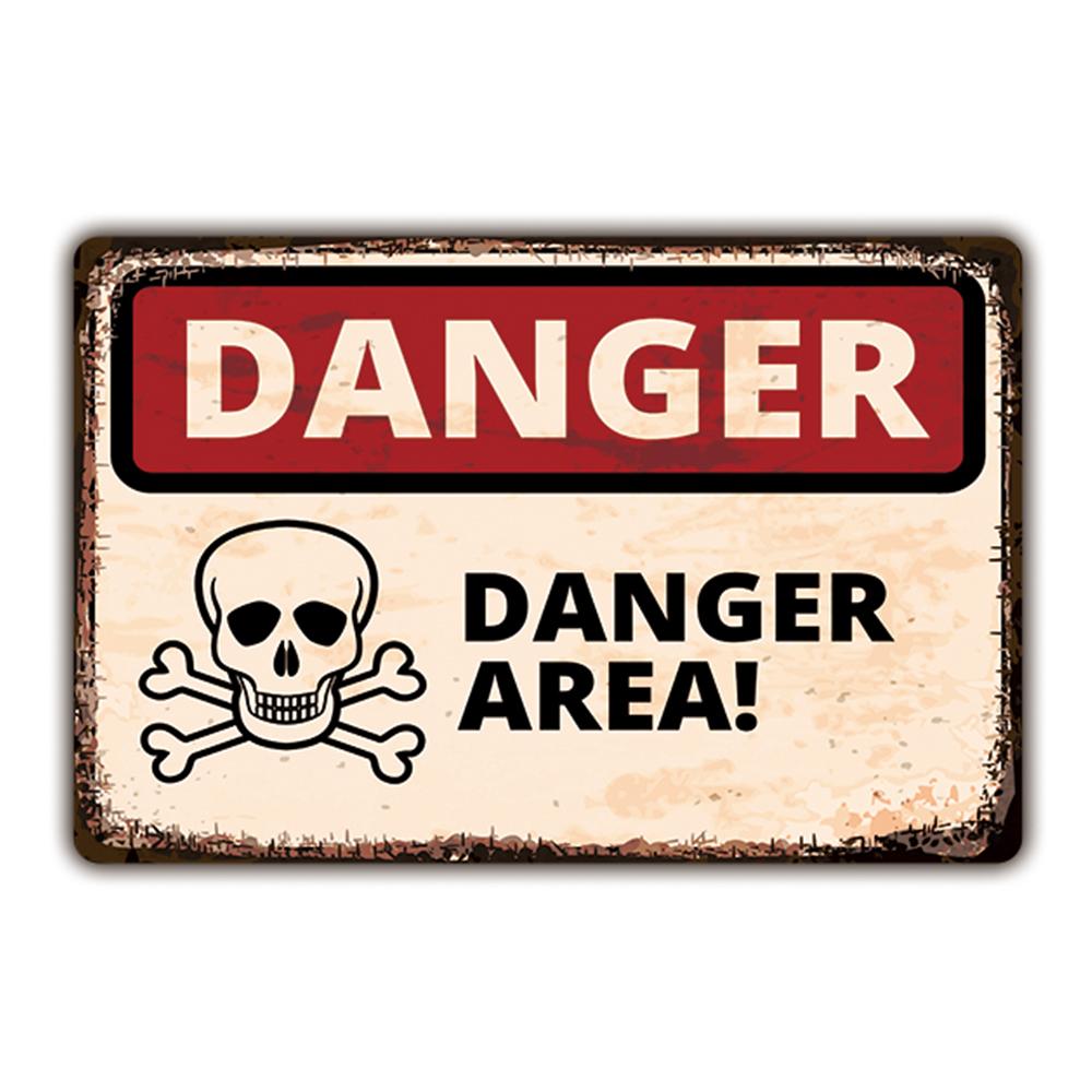 IBOOWU Danger DUST HAZARD Vintage Poster Retro Metal Tin Signs Wall Decor HIGH VOLTAGE Beware Warning Plaques