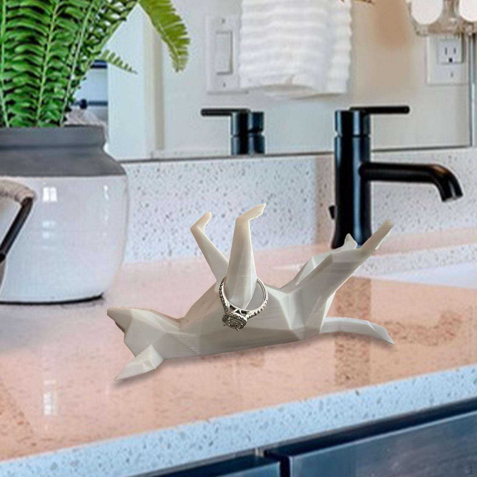 

Держатель для колец в виде собаки, портативный милый декоративный органайзер для украшений для друзей, мамы белый