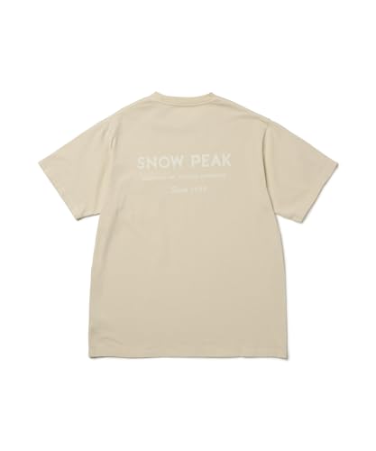 Snow Peak Garment Dyed T-Shirt TS-25AU011, Short Sleeve, Men's and Women's, IVORY, Size L
