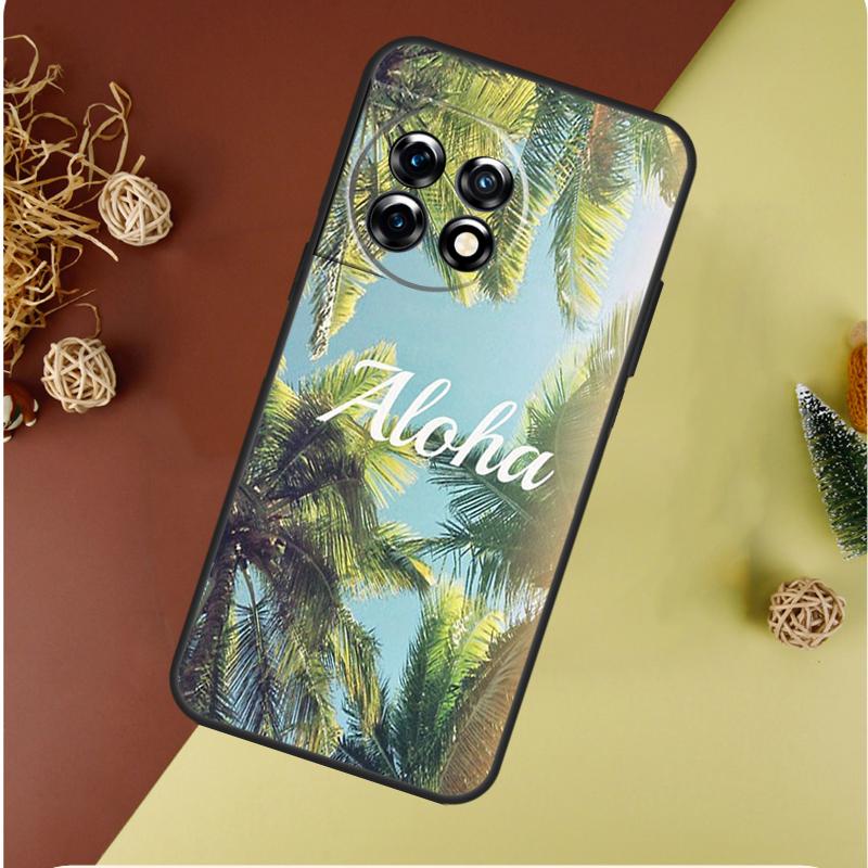 Summer Plant Palm Green Leaf Aloha For OnePlus 13 13R 12 12R 11 9 10 Pro 8T 9RT 10T 10R Nord 4 CE 2 3 Lite N20 N30 Phone Case