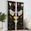 2 pcs   versatile polyester transparent curtains for home decoration Charming Bee for use in bedrooms and living rooms