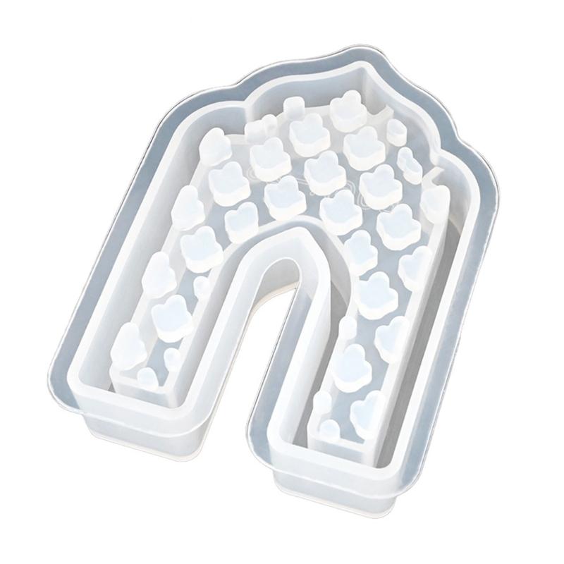 House Moon Shape Silicone Molds for Epoxy Resin Candle Holder Tealight Holder Home Decoration Gypsum Silicone Molds