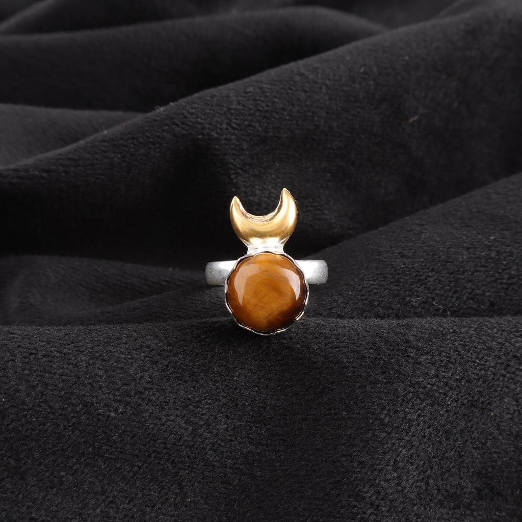 Yellow Tiger Eye Handmade Gemstone Ring , 925 Solid Sterling Silver Ring Spiritual Jewelry, Ring Gift For Sister