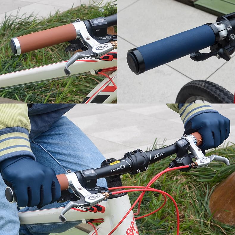 Bicycle Grip Handle Grip Cylindrical Leather Look Double Lock-on 22.2mm