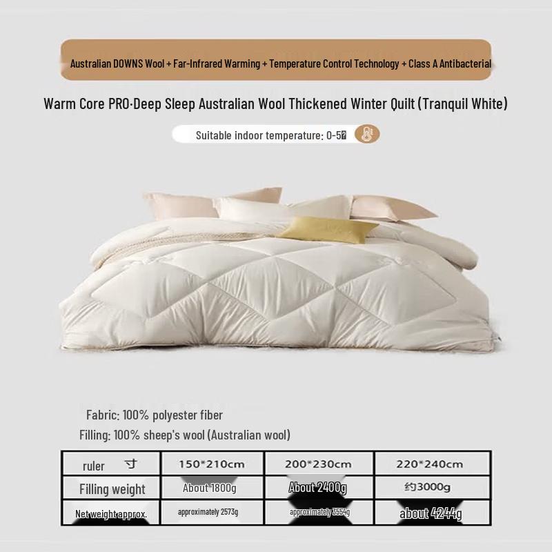 Mercury Home Textiles 100% Australian Wool Duvet 150x210cm