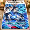 Flannel BlanketDragon Ball Custom Name Text Personalized Soft Warm Throw Blanket Home Decor Gift